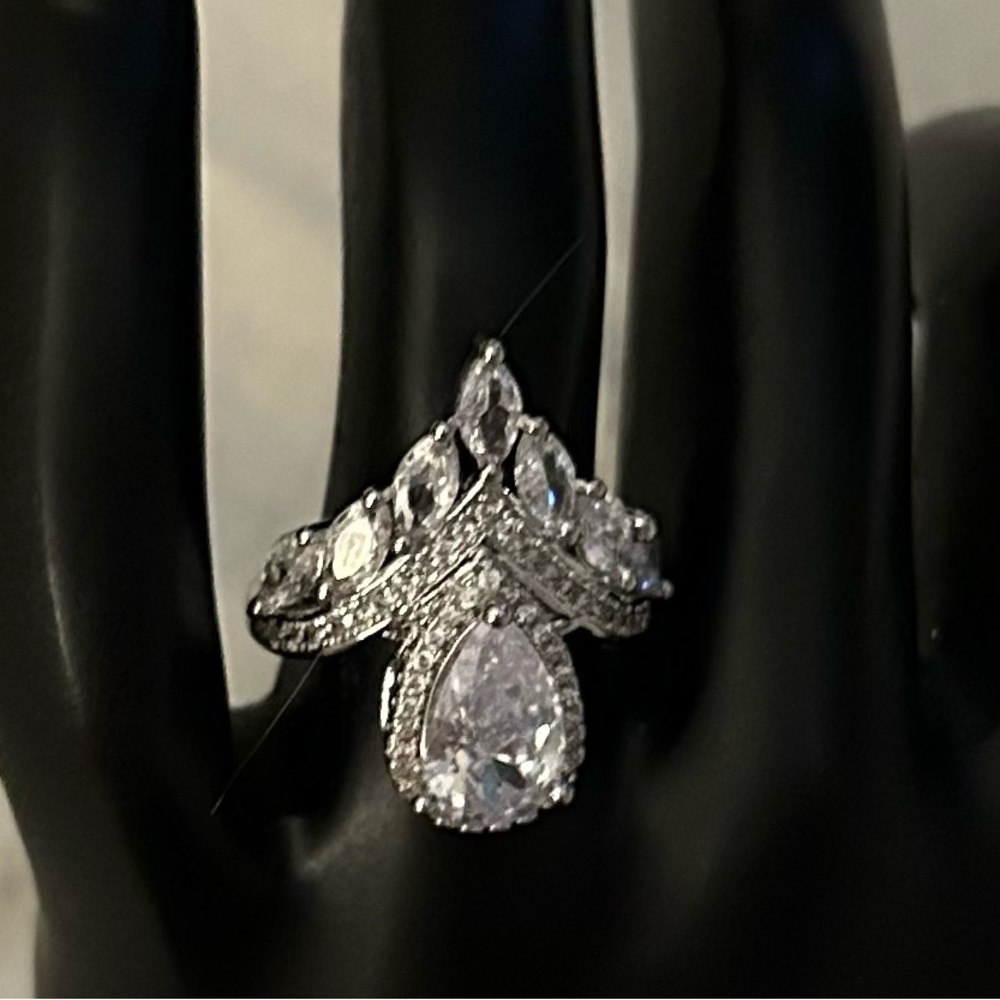 Absolutely Amazing 4 Ct Center Marquise Lab Created Sterling Silver Ring…size 7 - Picture 5 of 9